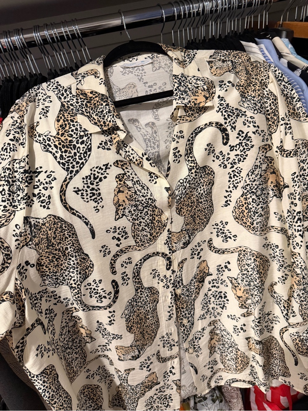 Primark Cream Leopard Print Button-Front Blazer